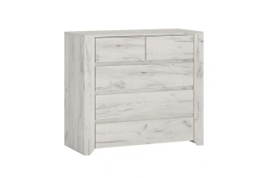 Komoda ANGEL 5S - korpus: dąb white craft, front: dąb white craft