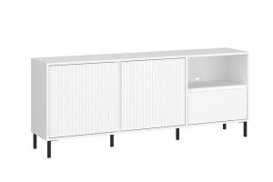 Komoda RTV AVENALE AVEF01 - korpus: biały alpejski, front: biały połysk