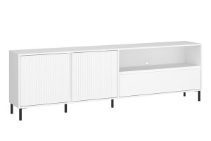 Komoda RTV AVENALE AVEF03 - korpus: biały alpejski, front: biały połysk