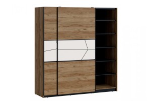 Szafa BROLO 2D - korpus: dąb catania-czarna perła, front: dąb catania-biały połysk