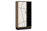 Regał BROLO 1D - korpus: dąb catania-czarna perła, front: biały połysk