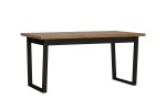 Stół rozkładany MWST04 - blat: dąb catania, nogi: czare, elementy oskrzyni: czarna perła