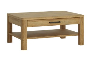 Stolik z szufladą CORTINA - blat: dąb grandson, półka: dąb grandson, boki: dąb grandson