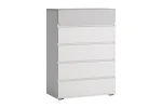 Komoda FLEXI 5S - korpus: biały alpin-cool grey, front: alpin supermat-billbergia