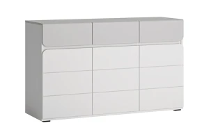 Komoda FLEXI 3D3S - korpus: biały alpin-cool grey, front: alpin supermat-billbergia