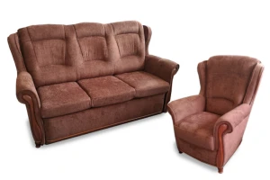 Komplet wypoczynkowy  LEONARDO ( sofa z 1 fotelem) - ORFEUSZ BOBO - OD RĘKI -