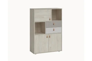 Komoda wysoka DENIM DEIK03 - kaszmir-caroline-orzech rockford jasny