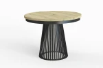 Stół okrągły rozkładany LAMELL 100-180 cm - noga: czarna, blat: artisan