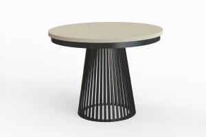 Stół okrągły rozkładany LAMELL 120-200 cm - noga: czarna, blat: kaszmir 