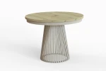 Stół okrągły rozkładany LAMELL 100-180 cm - noga: kaszmir, blat: artisan