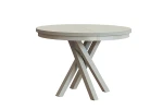Stół okrągły rozkładany w stylu Loft KRYSS 100-140 cm - noga: kaszmir, blat: kaszmir