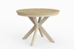 Stół okrągły rozkładany w stylu Loft BELLAGIO 100-180 cm - noga: kaszmir, blat: artisan