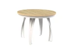 Stół okrągły rozkładany w stylu Loft LUNGO 100-180 cm - noga: biała, blat: artisan