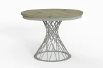 Stół okrągły rozkładany w stylu Loft LUCCA 100-140 cm - noga: kaszmir, blat: artisan