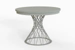 Stół okrągły rozkładany w stylu Loft LUCCA 100-140 cm - noga: kaszmir, blat: kaszmir