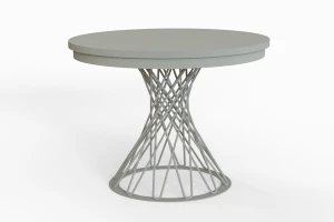 Stół okrągły rozkładany w stylu Loft LUCCA 100-140 cm - noga: kaszmir, blat: kaszmir