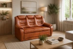 Sofa klasyczna skórzana LAMBORGINI 3RP ( z funkcją spania i pojemnikiem ) - ORFEUSZ BOBO
