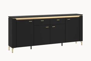 komoda NORICA LAZK03 - czarny mat-złoty