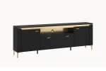 Komoda RTV NORICA LAZF03 - czarny mat-złoty