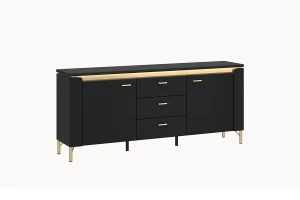 Komoda RTV NORICA LAZF01 - czarny mat-złoty