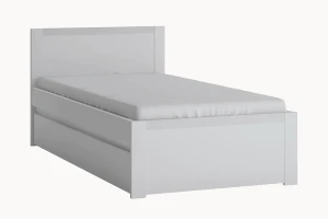 Łóżko jednoosobowe 90×200 cm z szufladą NOVI NVIZ01 - biały alpin