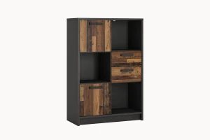 Regał szeroki NUBI NUBR02 - old style, materia ciemna