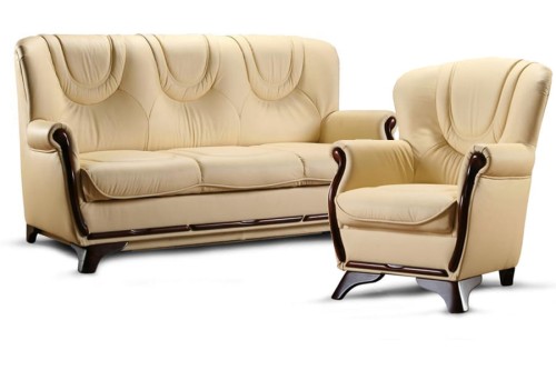 Komplet wypoczynkowy FRYDERYK ( 3R+1+1 ) SKÓRA NATURALNA