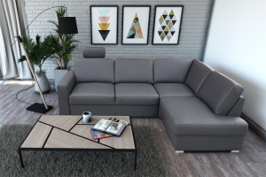 Narożnik SIMPLE ( 2,5 Delfin  L/P+el.narożny+moduł zakończony pufą+pojemnik ) - GKI DESIGN