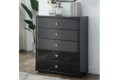 Komoda lustrzana z 5 szufladami KLC-5 ( czarne szkło - Kolekcja Black&White ) - aranżacja