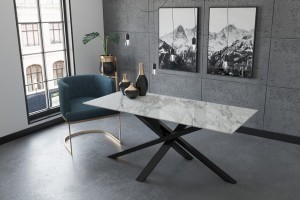 Stół z blatem marmurowym białym