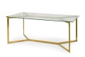 Stół szklany do jadalni - złota podstawa
