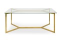 Stół szklany do jadalni - złota podstawa