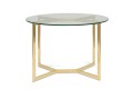 Stół okrągły szklany - złota podstawa