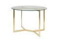Stół okrągły szklany - złota podstawa
