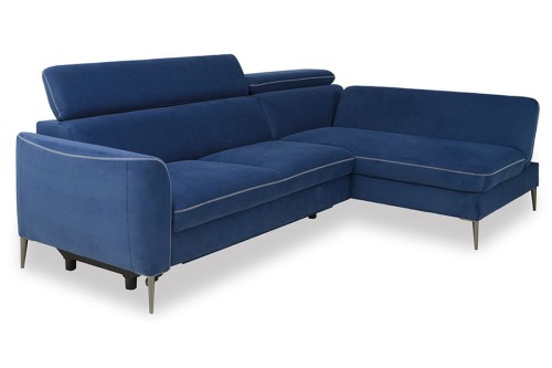 Narożnik DIANTHUS 2RC-1,5SW z funkcją spania i pojemnikiem na pościel - bryła, front, bok