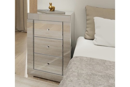 Szafka nocna lustrzana z kolekcja Graf&Mirror 3 szufladami LSL-3