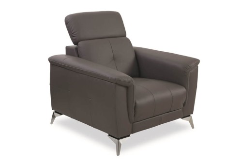 Fotel VERO - AMARENO 1N2 ( skóra naturalna ) - bryła, front, bok