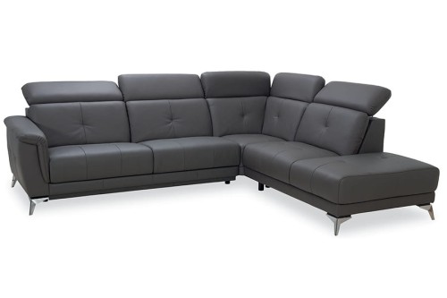 Narożnik VERO - AMARENO 1STL-X90K-3RBIP ( z funkcja spania i pojemnikiem - skóra naturalna ) - bryła, front