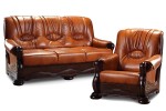 Komplet wypoczynkowy skórzany RAMZES ( sofa z funkcją spania + dwa fotele ) - ORFEUSZ BOBO ( ZDJĘCIA POGLĄDOWE )