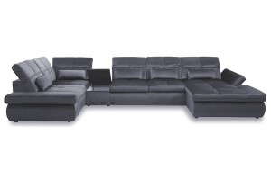 Narożnik VERO - ORTENSIA XXL BSPL/1N0/X90K/LM71+ZEC71B/2RC0/1,5SWP ( z funkcją spania, pojemnikiem i praktycznym schowkiem ) 