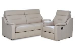 Zestaw wypoczynkowy skórzany VERO - PAPAVERO SOFA 3RD2+FOTEL 1RPm2 ( z funkcją relaks mechaniczny )