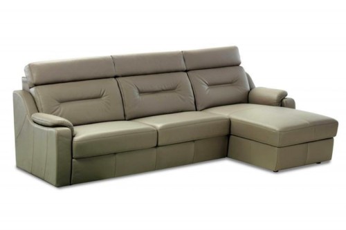 Narożnik skórzany PAPAVERO 3RDL/1SWP ( z funkcją spania i pojemnikiem ) - bryła, front, bok