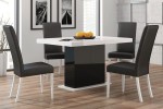 Stół rozkładany LORENZ 90x130-265 cm ( blat-lacobel/połysk-biały, czarny ) - BOMAR MEBLE 