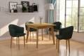 Stół rozkładany MILO 90x90-190 cm z krzesłami EGO - aranżacja
