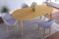 Stół NICO Ø100-200 ( dąb ) - aranżacja, rozłożony