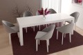 Stół rozkładany 012 80x120-220 cm ( blat LACOBEL - buk, dąb ) - aranżacja, rozłożony, blat LACOBEL biały