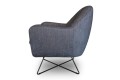 Fotel EVORA ( z podstawą metalową koszową czarną ) - bryła, bok