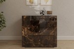 Komoda lustrzana z 3 szufladami LKM-3 Kolekcja Marble ( brązowy marmur )