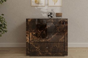 Komoda lustrzana z 3 szufladami LKM-3 Kolekcja Marble ( brązowy marmur )