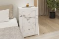 Szafka nocna lustrzana z 3 szufladami Kolekcja Marble LSM-3B ( biały marmur ) - aranżacja